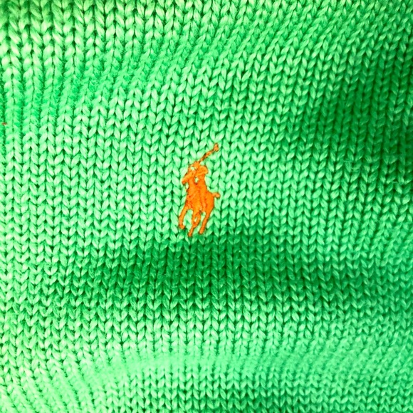 Mens Ralph Lauren sweater size medium cotton green polo - Picture 3 of 4